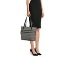 Time and Tru Women's Vale Tote Handbag, Black/Beige Jacquard | Walmart (US)