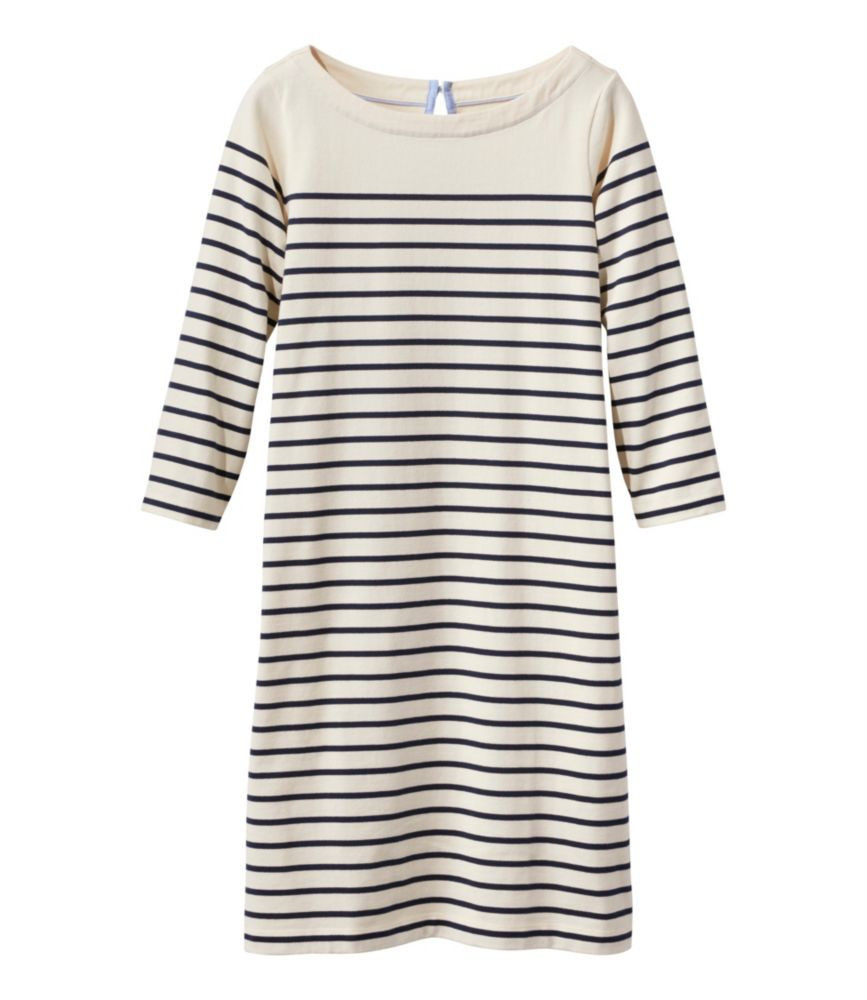 Women's Heritage Mariner Dress, Stripe Sailcloth/Classic Navy 1X, Cotton L.L.Bean | L.L. Bean