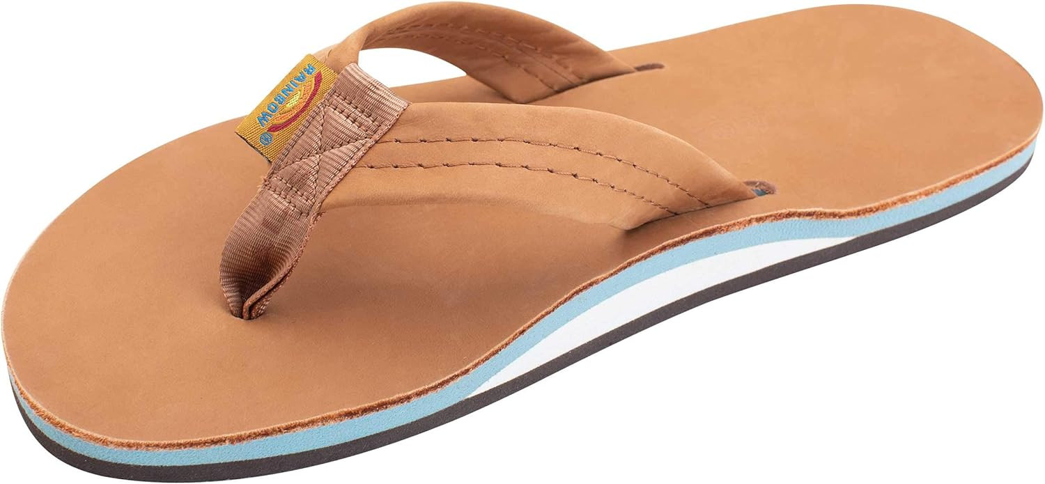Rainbow Sandals Men's Leather Single Layer Wide Strap with Arch | Amazon (US)