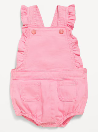 Ruffle-Trim Twill Pocket Shortalls for Baby | Old Navy | Old Navy (US)