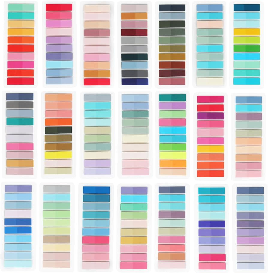 4200 Pcs Book Tabs for Annotating, Sticky Tabs Transparent Sticky Notes, Colorful Morandi Page Ma... | Amazon (US)