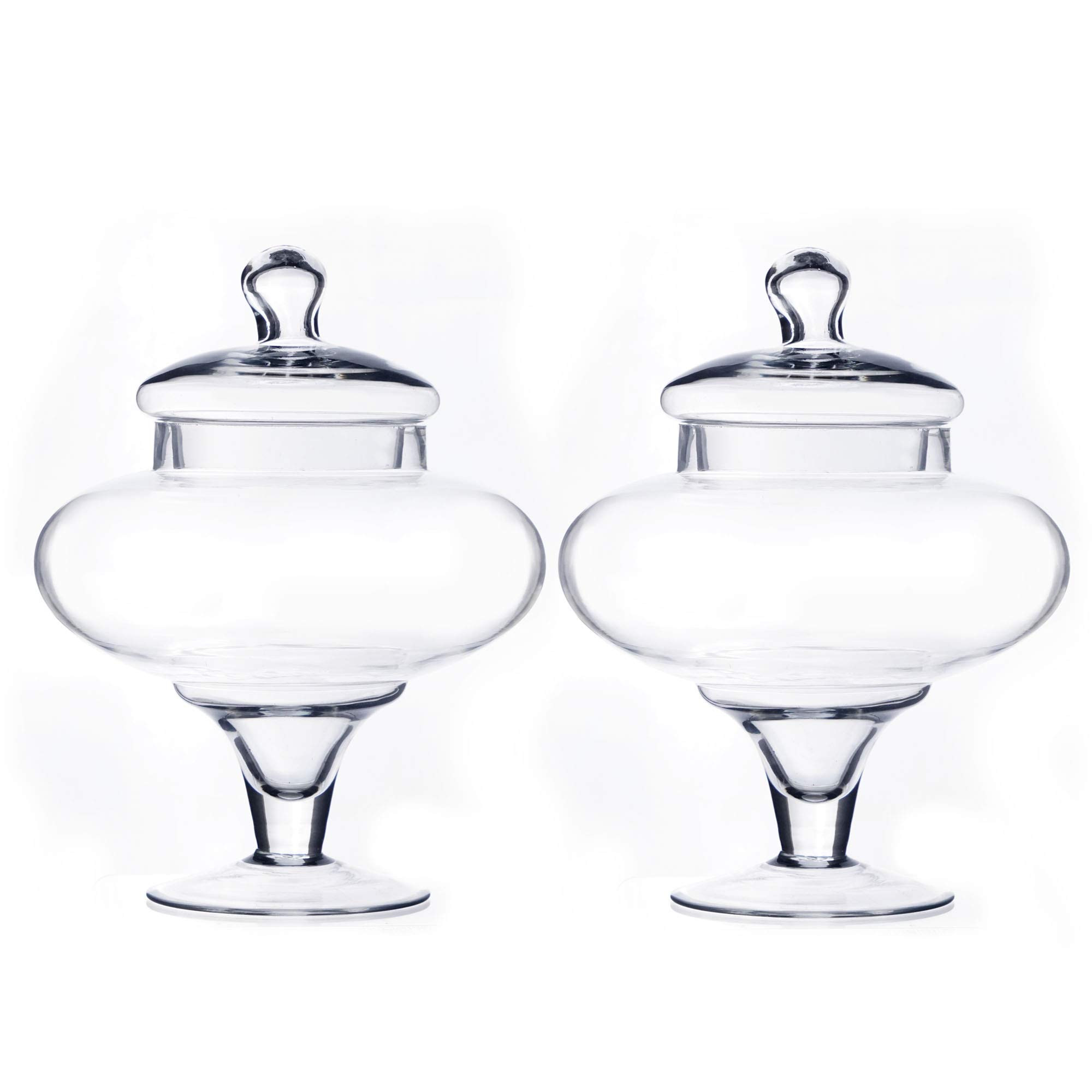 CYS EXCEL 10" Glass Apothecary Jars (Pack of 2) | Decorative Candy Buffet Jar Sets | Elegant Glas... | Amazon (US)