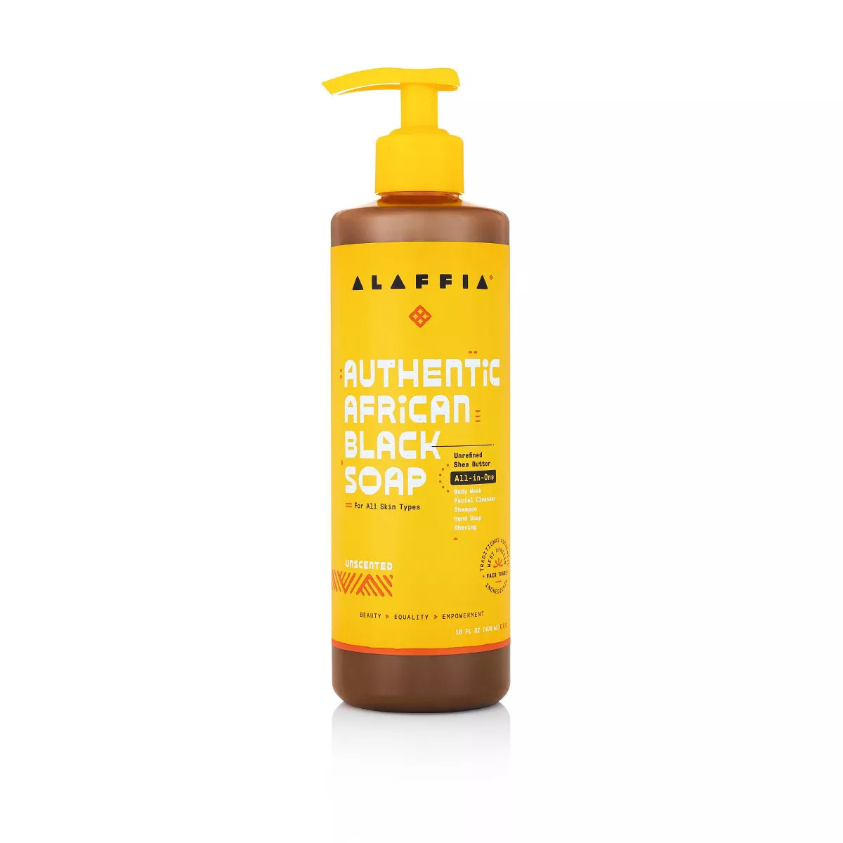 Alaffia Authentic All-in-One African Black Soap - Unscented - 16 fl oz | Target