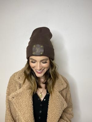 Chocolate Beanie with LV logo | Vintage Boho