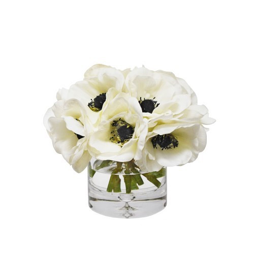 Faux Anemone Arrangement in Glass Vase | Williams-Sonoma