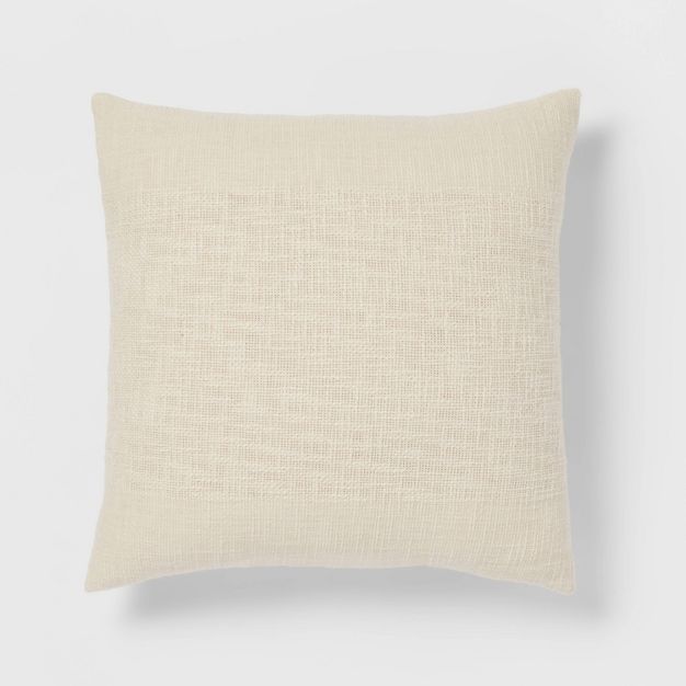 Square Woven Texture Decorative Throw Pillow Natural - Threshold™ | Target