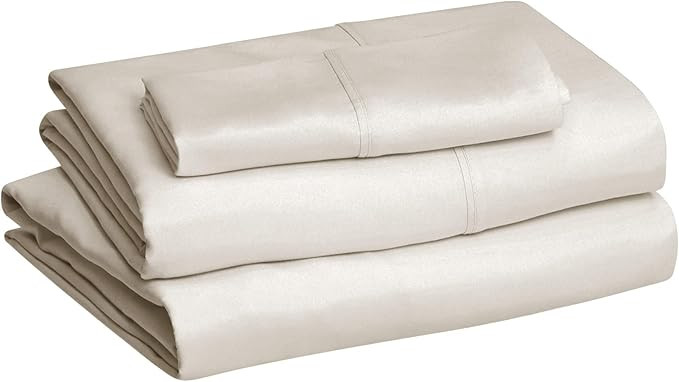 Amazon Basics Microfiber Sheet Set, Twin, Beige | Amazon (US)