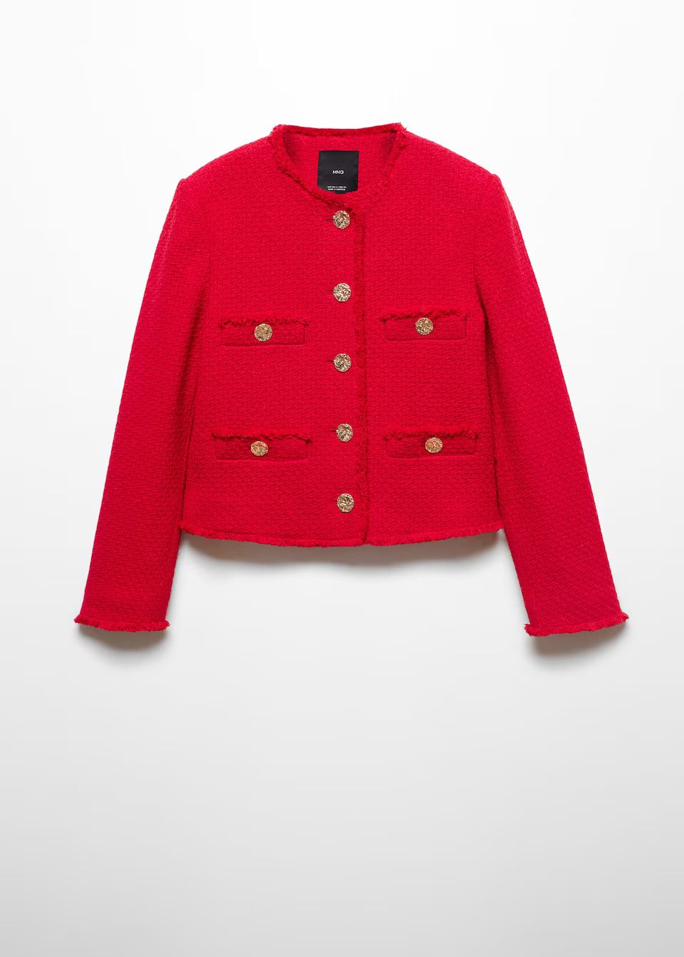 Tweed jacket with metal buttons -  Women | Mango United Kingdom | MANGO (UK)