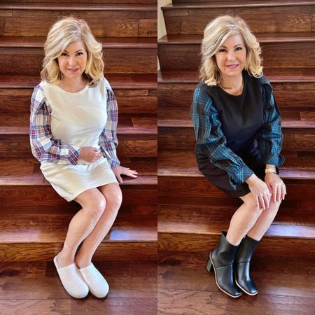 When you like the dress so much, you have to buy it twice! This Mini Dress with Tie Cuffs from Free Assembly is one part sweatshirt, and one part polished shirt. It's a hybrid style you'll love to pair with boots, heels or sneakers. #WalmartPartner #WalmartFashion @walmartfashion

#LTKSeasonal #LTKHoliday #LTKFind