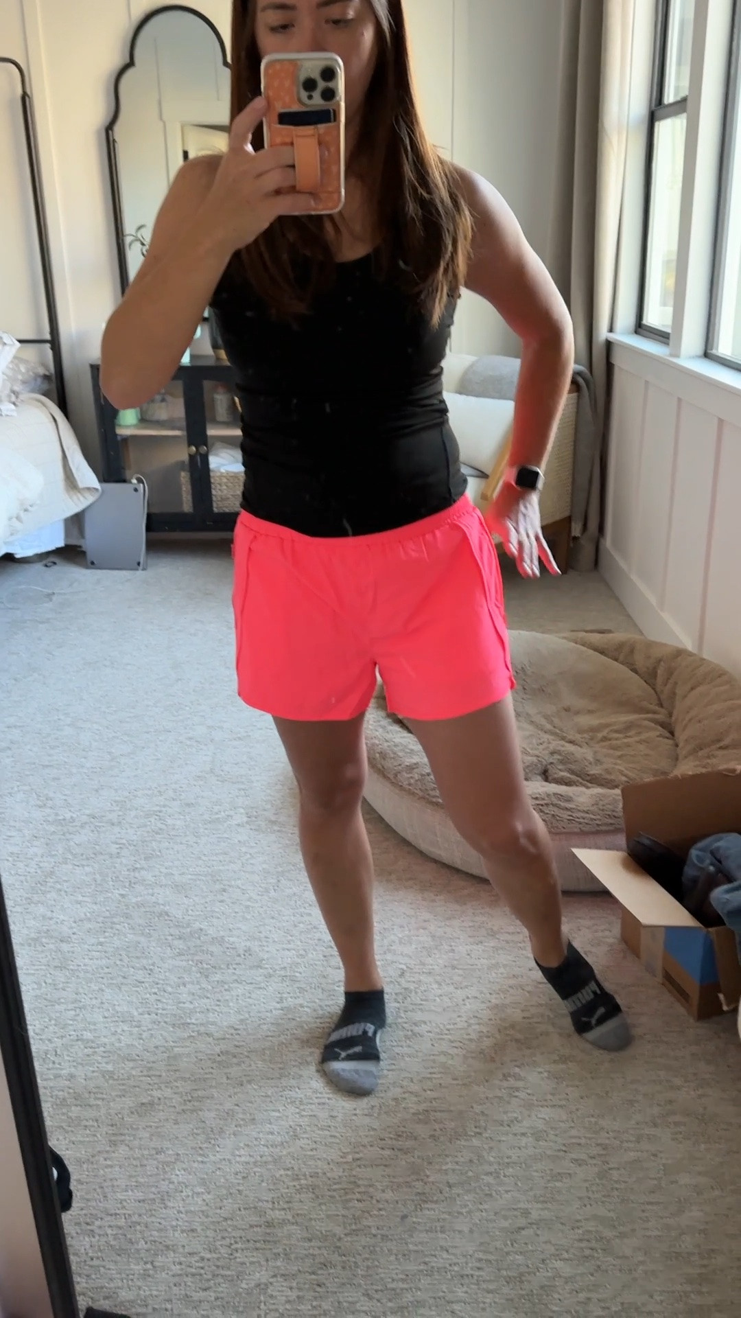 On sale $15! Zippered workout shorts fits your iphone in the pocket.