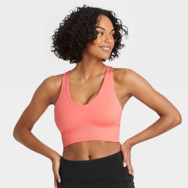 Women's Medium Support V-Neck Seamless Bra - All in Motion™ | Target