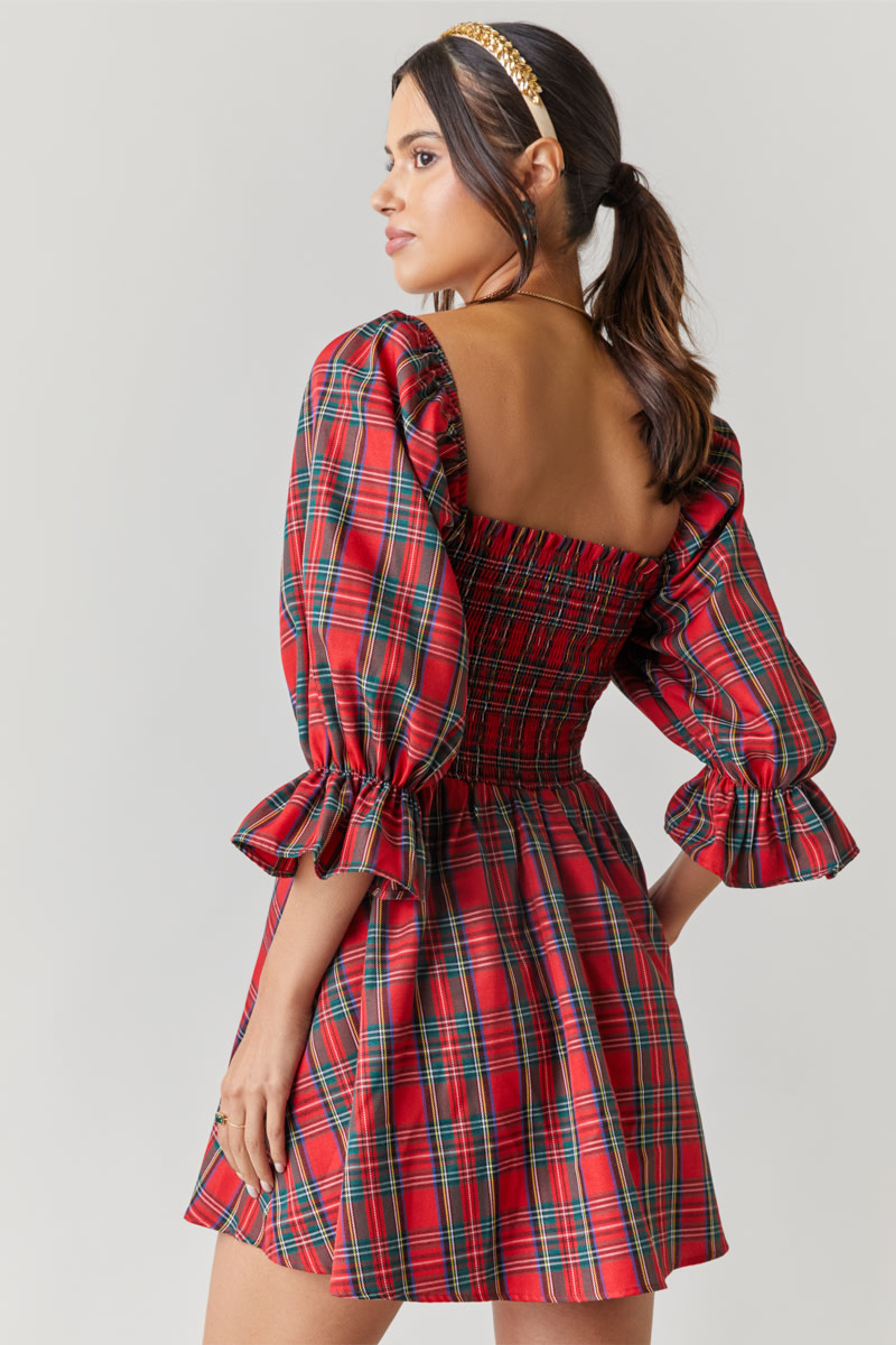 Abigail Plaid Smocked Nap Mini Dress | Francesca's