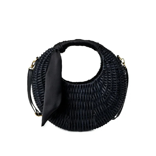 Scoop Women's Large Straw Crescent Crossbody Bag - Walmart.com | Walmart (US)