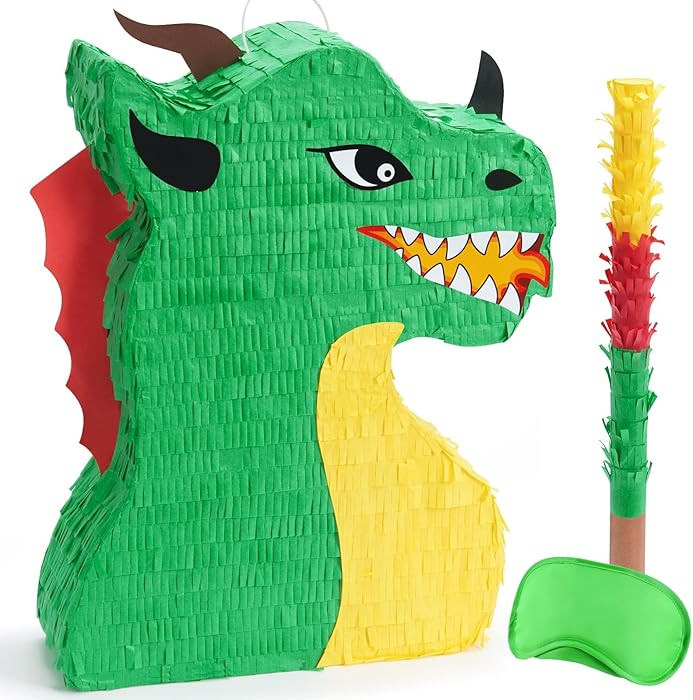 WERNNSAI Dragon Piñata - Dinosaur Party Supplies Dino Piñata Bundle with Blindfold and Stick fo... | Amazon (US)