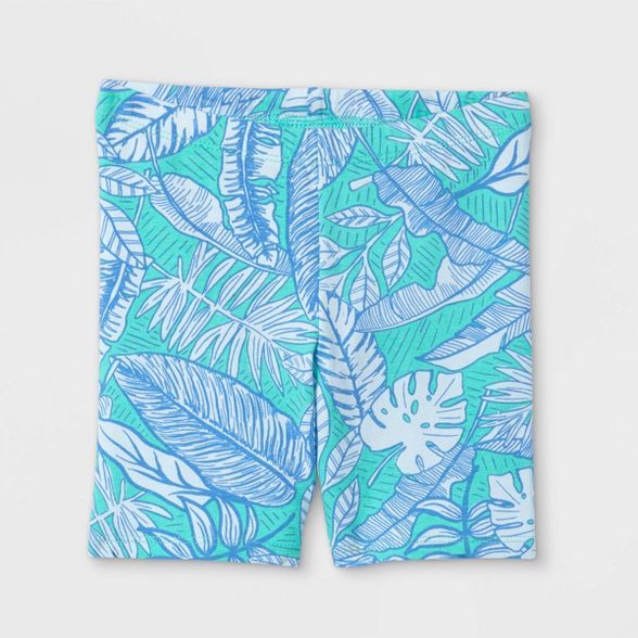 Toddler Girls' Tropical Floral Bike Shorts - Cat & Jack™ Mint Green | Target