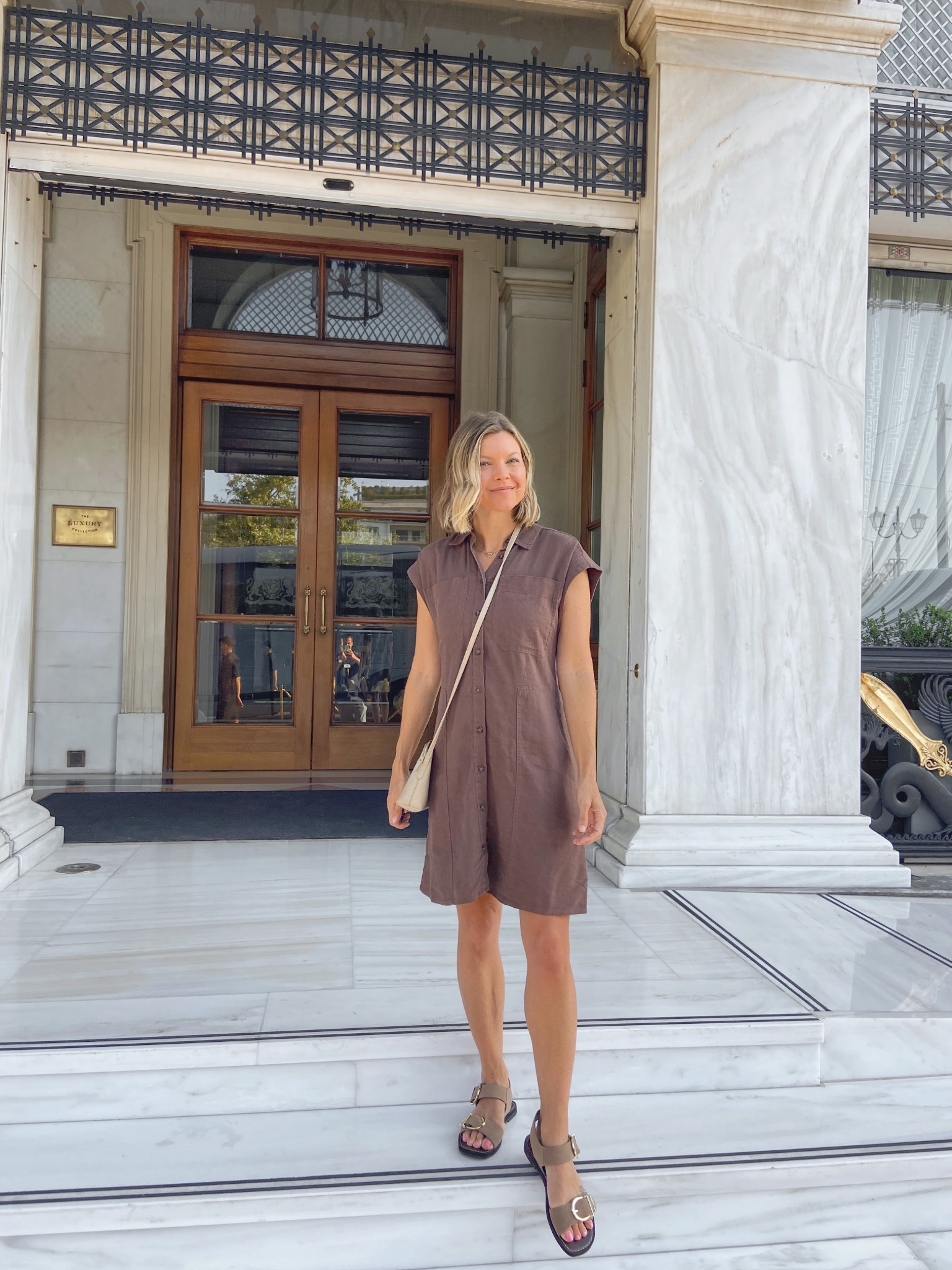 Sight-seeing in Athens
Adorable brown cotton utility dress

#LTKFindsUnder50 #LTKPetite #LTKOver40