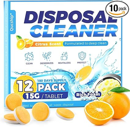 Qucship Garbage Disposal Cleaner Tablets - 12 Pack, XXL Foaming Disposal Cleaner - Powerful Deep ... | Amazon (US)