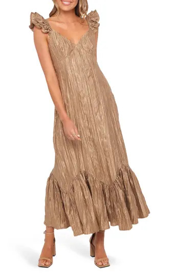 Petal & Pup Romola Midi Dress in Bronze at Nordstrom Rack, Size Large | Nordstrom Rack