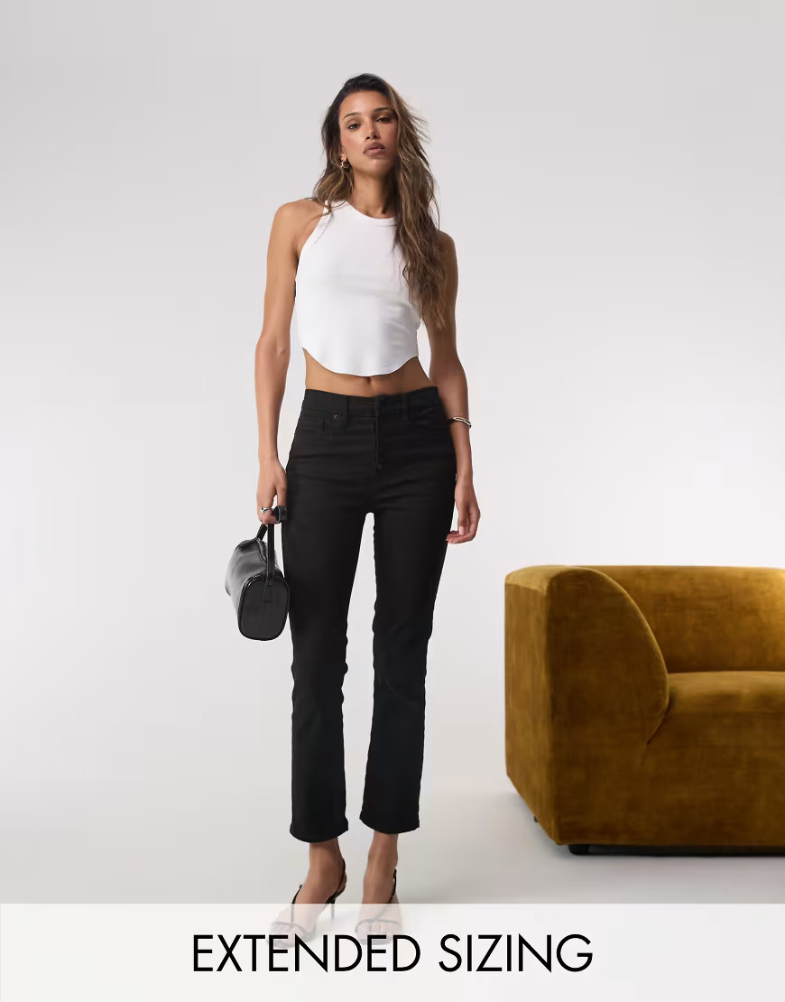 Good American good legs straight leg jeans in black | ASOS (Global)