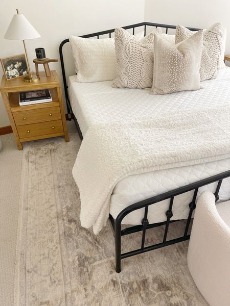 HOME \ winter white guest bedroom bedding! 

Nightstand
Bed
Decor
Amazon 
Pillows 

#LTKSeasonal #LTKfindsunder100 #LTKhome
