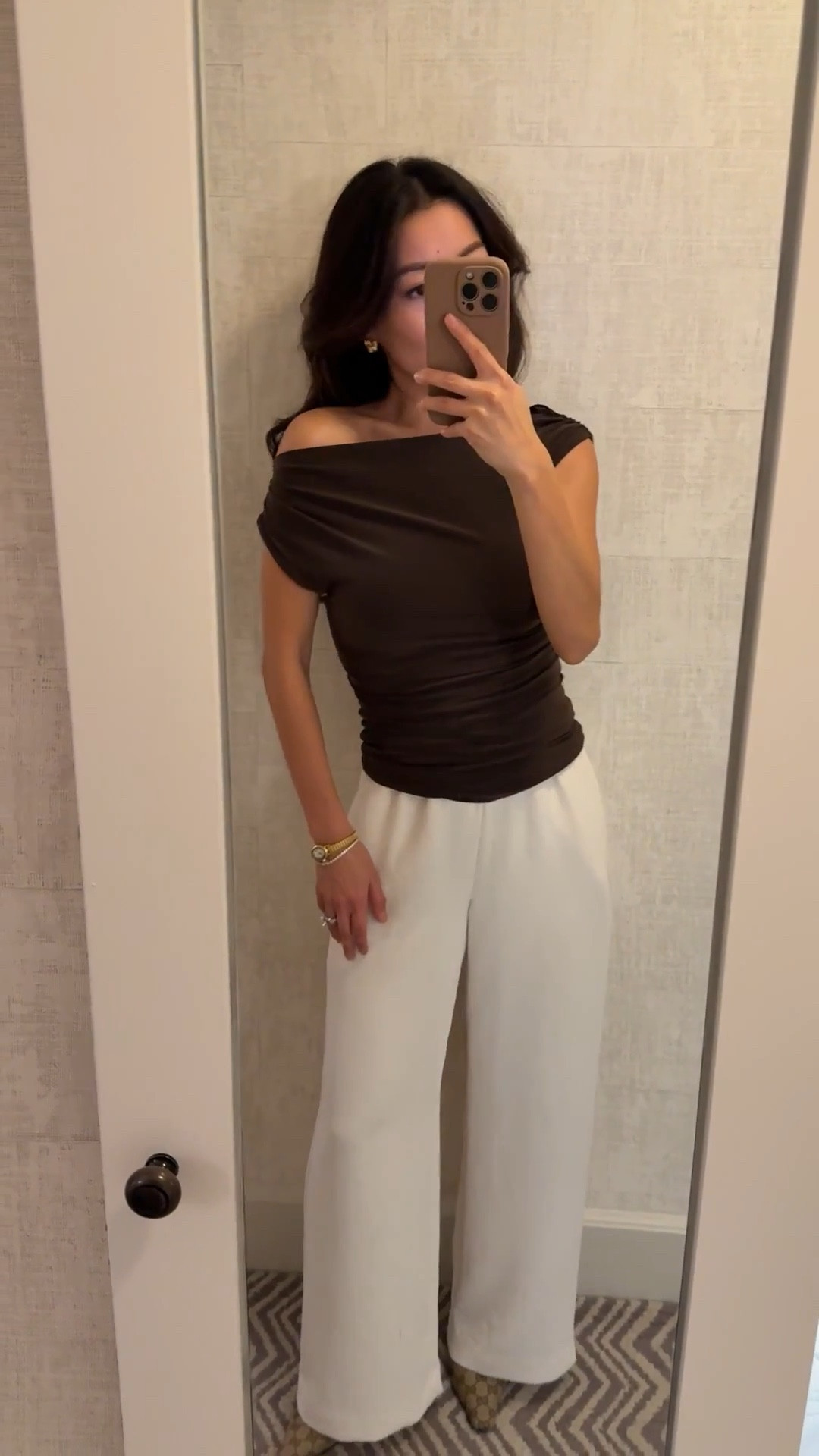 Sizing info below:
• XXs short pull on lodge pants .  Drapey and elegant , easy to dress up or down. Runs long for petites so I also own a few colors in regular length and hemmed
• Chic double layer stretch top XXS looks great with jeans or pants. wearing regular bra with one strap tucked in 

girls night outfit, chic date night style, evening going out look, petite pants 

 #LTKootd #LTKPetite