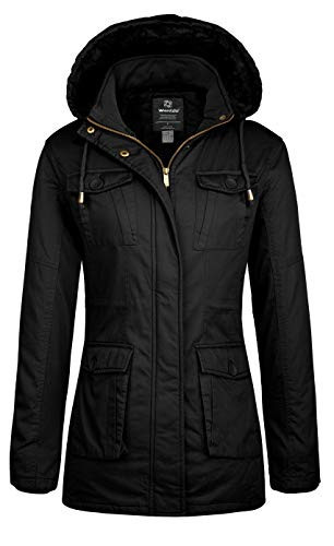 wantdo Women's Winter Warm Parka Coat Cotton Jacket with Hood Black,3XL | Amazon (US)