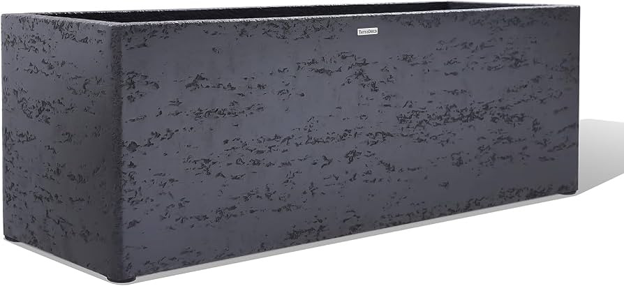 42" Large Rectangular Outdoor Planter, Charcoal Gray, Modern Plant Boxes | Amazon (US)