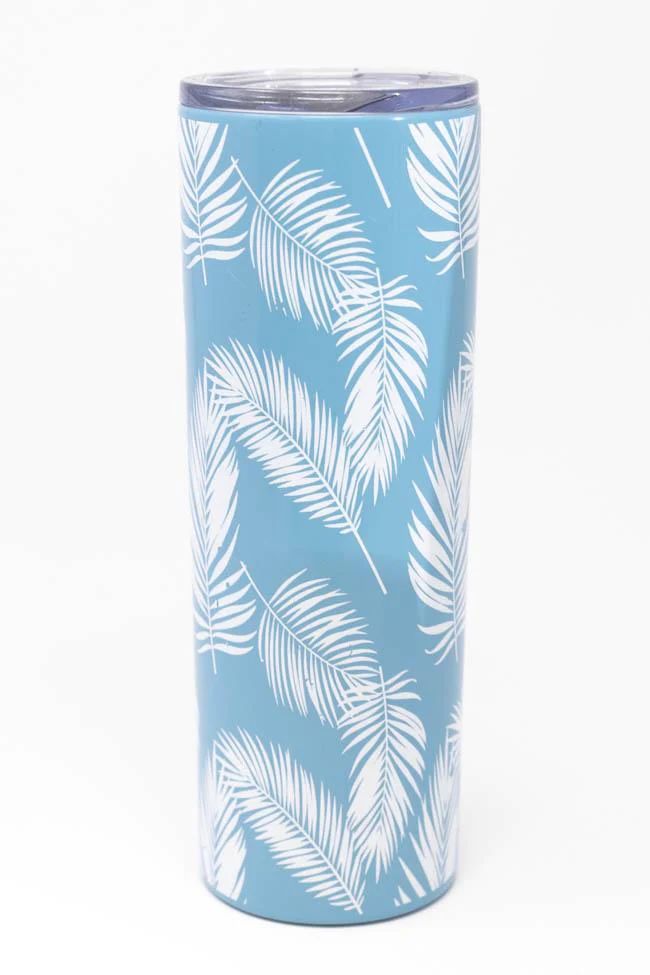 Surfside Diva 20oz Blue Leaf Skinny Tumbler FINAL SALE | The Pink Lily Boutique