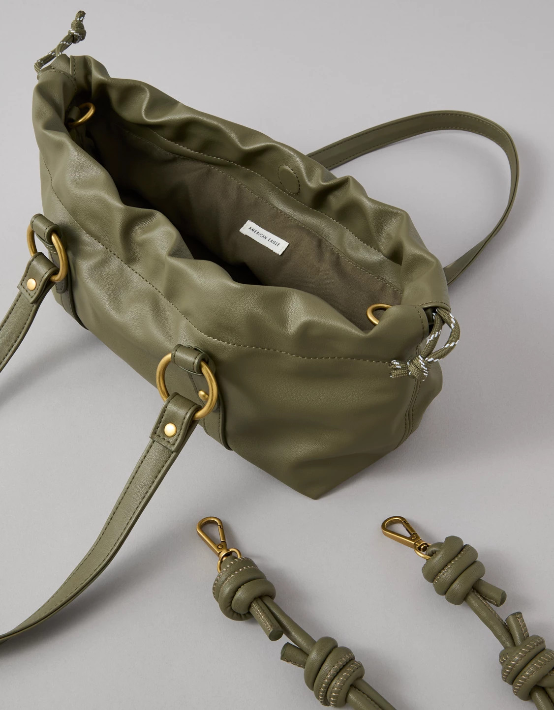 AE Vegan Leather Drawcord Hot Dog Bag | American Eagle Outfitters (US & CA)