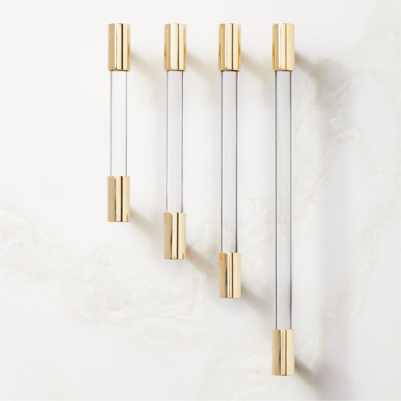Flynn Polished Unlacquered Brass and Crystal Handles | CB2 | CB2
