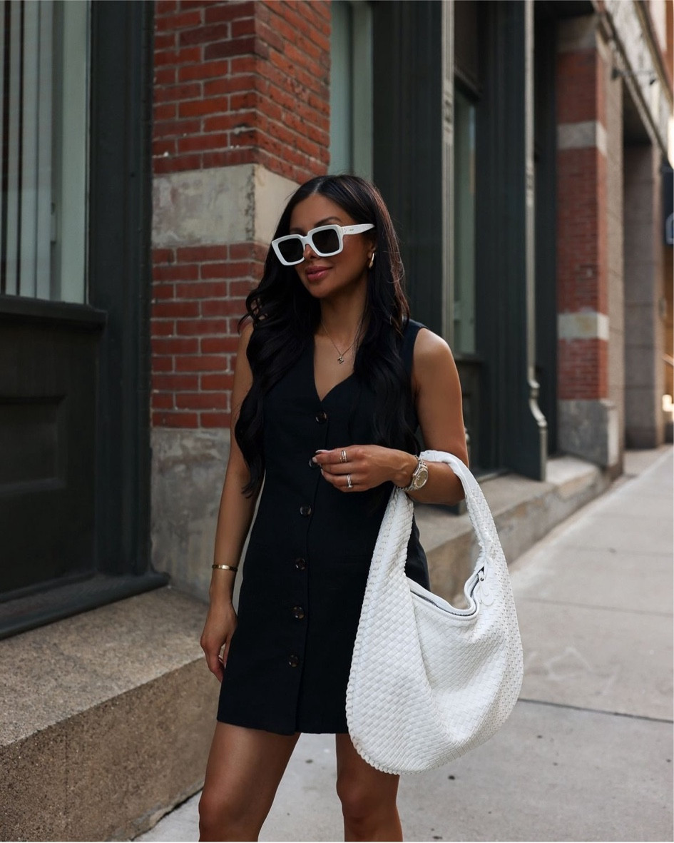 Summer outfit idea
Abercrombie black linen vest dress wearing a small (sized up for bump)
Prada white pumps size five by 1/2
Amazon white braided oversized bag 

#LTKFindsUnder50 #LTKStyleTip #LTKFindsUnder100