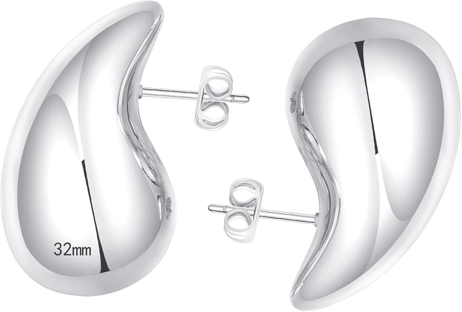 Ascona 18/25/32/47mm Chunky Gold Hoop Earrings for Women | Lightweight Tear Drop Earrings | Gold ... | Amazon (US)