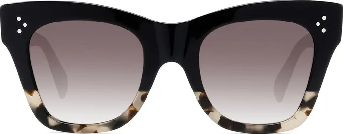50mm Gradient Bold 3 Dot Cat Eye Sunglasses | Nordstrom