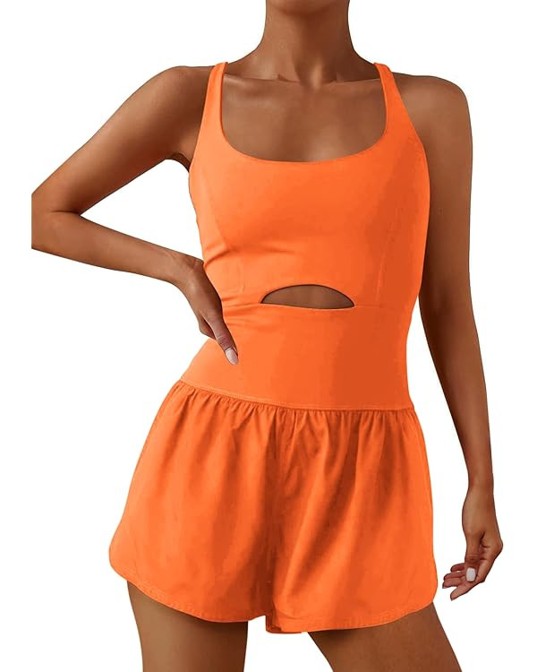 ReachMe Womens Running Onesie Workout Rompers Athletic Rompers One Piece Outfits Exercise Jumpsui... | Amazon (US)