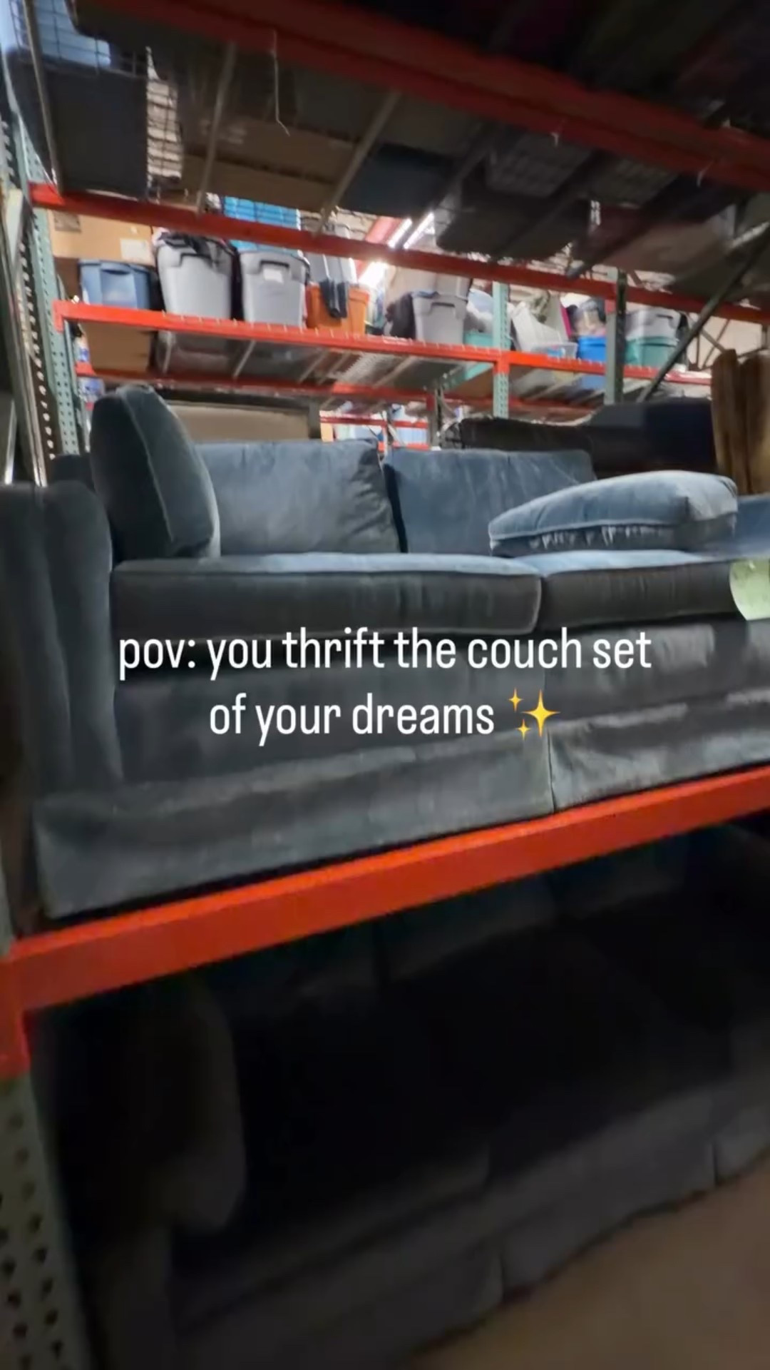 The blue velvet was calling my name🤌

I know certain things really freak people out to thrift, and couches are definitely one of them. Tbh I’m pretty picky when it comes to pieces like this and was originally planning on buying something new, but I completely fell in love!! 

They were also SO clean. My aunt used to have a couch she kept covered in a plastic protector 24/7 (anyone else have family that did that??) and I have to assume that’s how these were so pristine. But of course I still gave them a super deep clean too 🙃

Blue velvet sofas - yay or nay???