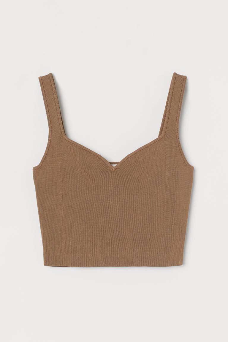 Sweetheart-neck Cropped Top | H&M (US)