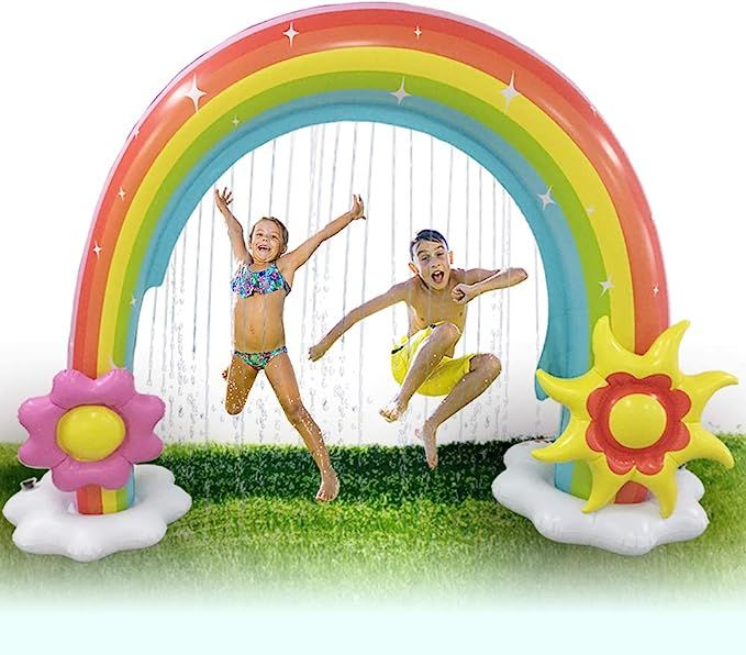 Rabosky Inflatable Rainbow Water Sprinkler, Large Outdoor Yard Water Toys for Toddlers and Kids, ... | Amazon (US)