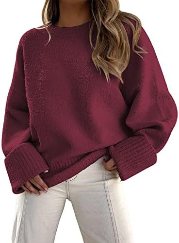 LILLUSORY Women's Oversized Sweaters Fuzzy Chunky Warm Pullover Sweater | Amazon (US)