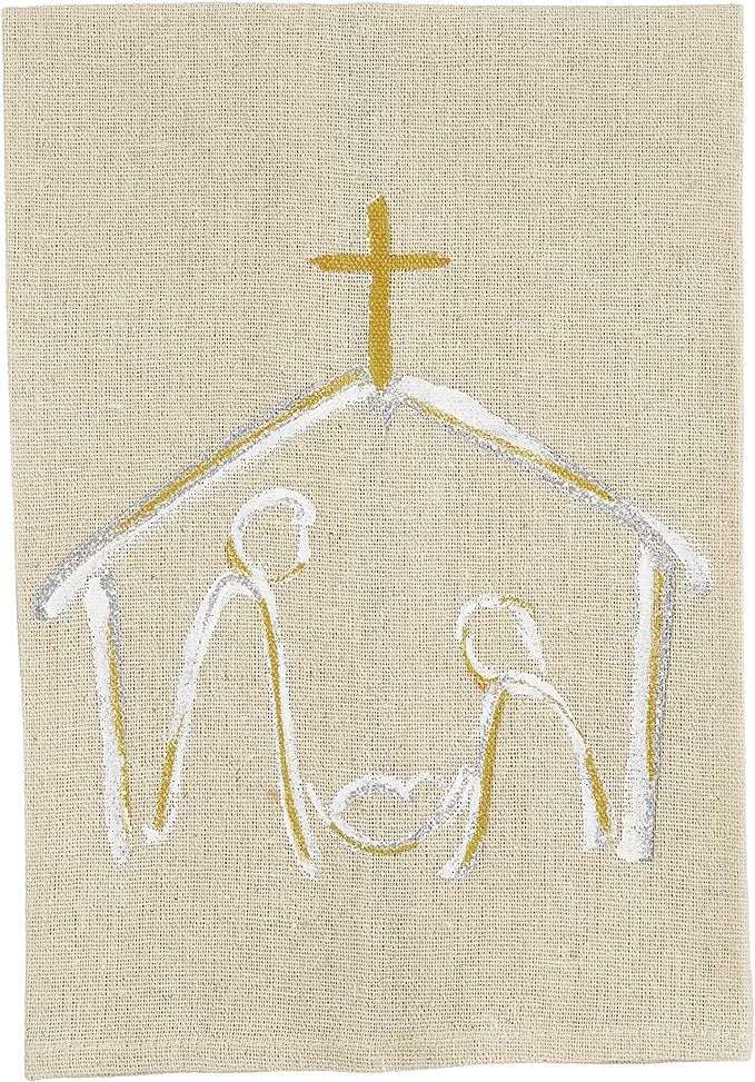 Mud Pie Faith Christmas Painted Towel, Nativity, 21" x 14" | Amazon (US)