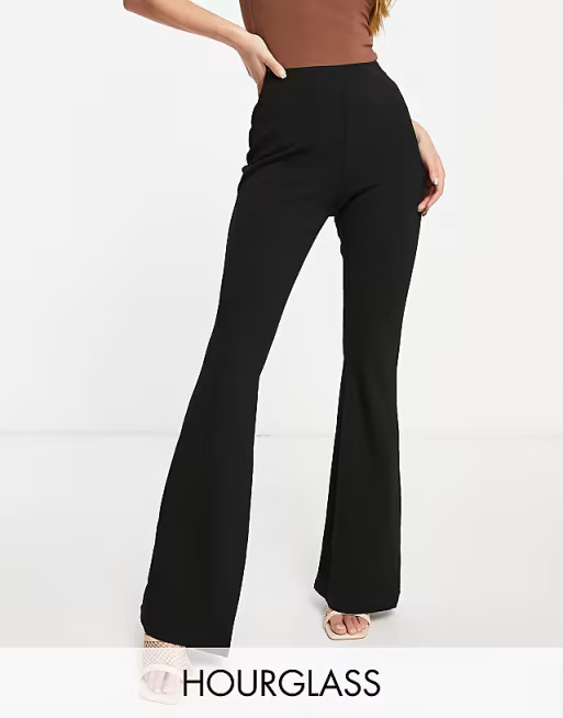 ASOS DESIGN Hourglass jersey slim kick flare suit pant | ASOS (Global)