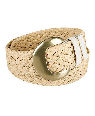 Women's Fully Adjustable Raffia Belt with Statement Buckle | Macy's