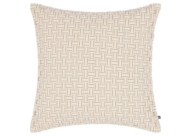 Monaro Cotton Pillow 20x20 Ivory/Blk | Urban Barn