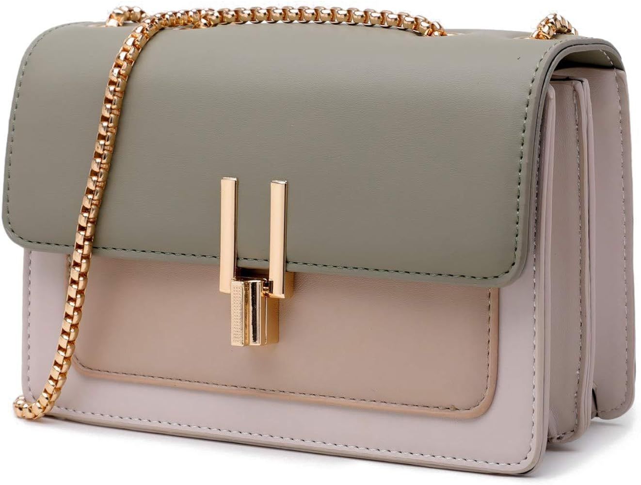 Color-Block Crossbody Bags for Women Leather Cross Body Purses Cute Designer Handbags Shoulder Bag M | Amazon (US)