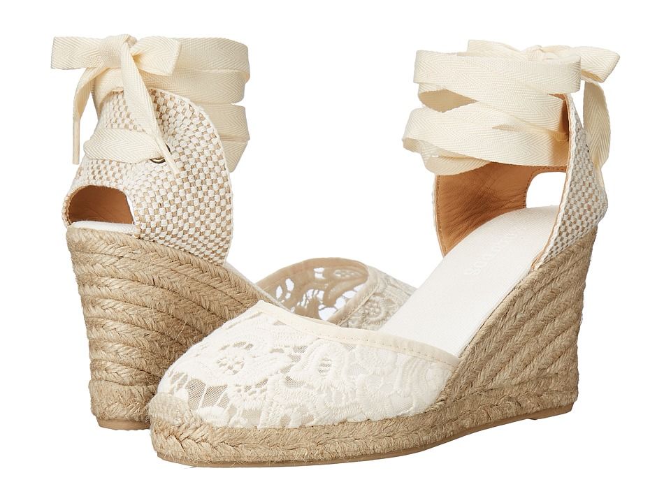 Soludos - Tall Wedge (Ivory Cotton Lace) Women's Wedge Shoes | 6pm