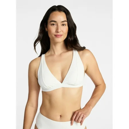 Time and Tru Women s and Women s Plus Ribbed Triangle Bikini Top Sizes XS-3X | Walmart (US)