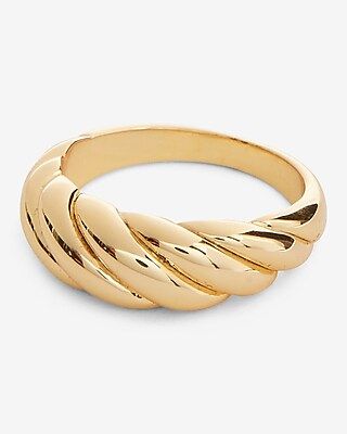 Demi-Fine 14K Gold Twisted Croissant Ring | Express