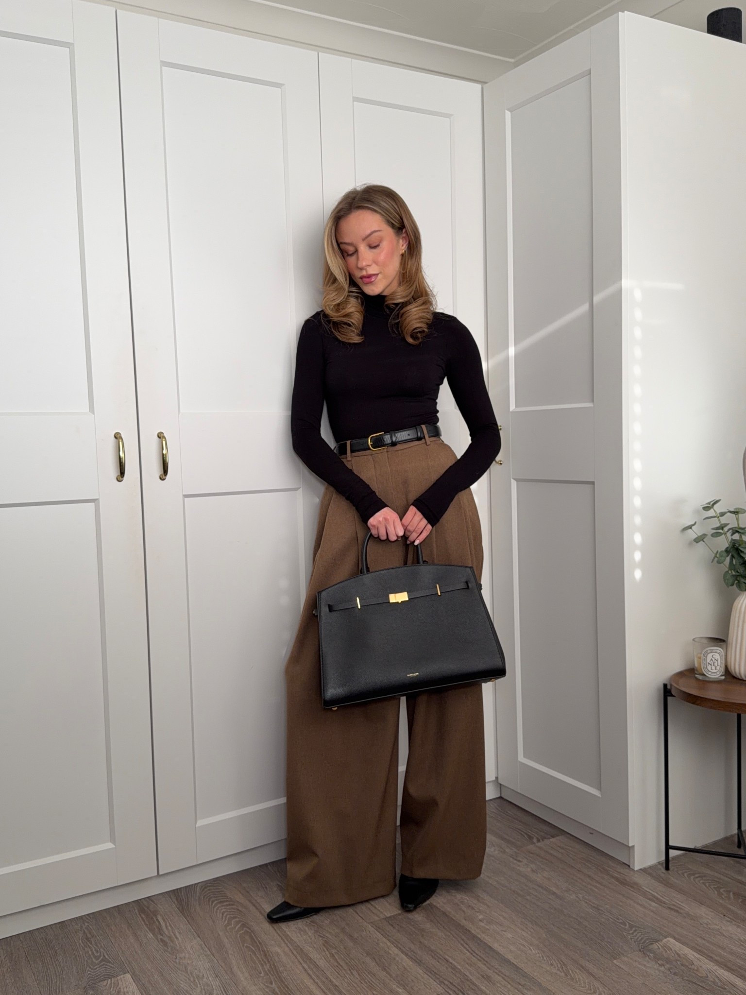 Trousers from atelier ninety five, roll neck from H&M, bag from demellier, boots from flattered

#LTKworkwear #LTKuk #LTKwinter