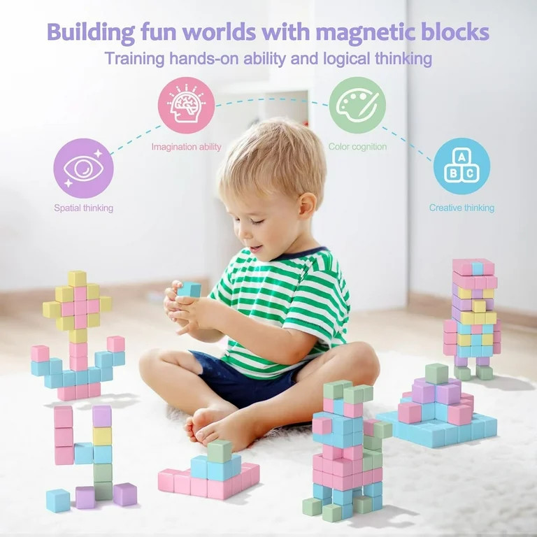 0.8inch Magnetic Blocks,Happon 20Pcs Magnetic Building Blocks for 3 4 5 6 7 8 Years Old Boys Girl... | Walmart (US)