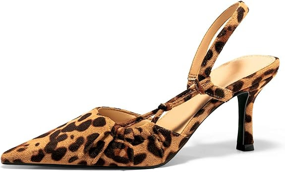 Coutgo Womens Slingback Kitten Heels Closed Pointed Toe Pumps D'Orsay Wedding Party Dress Shoes | Amazon (US)