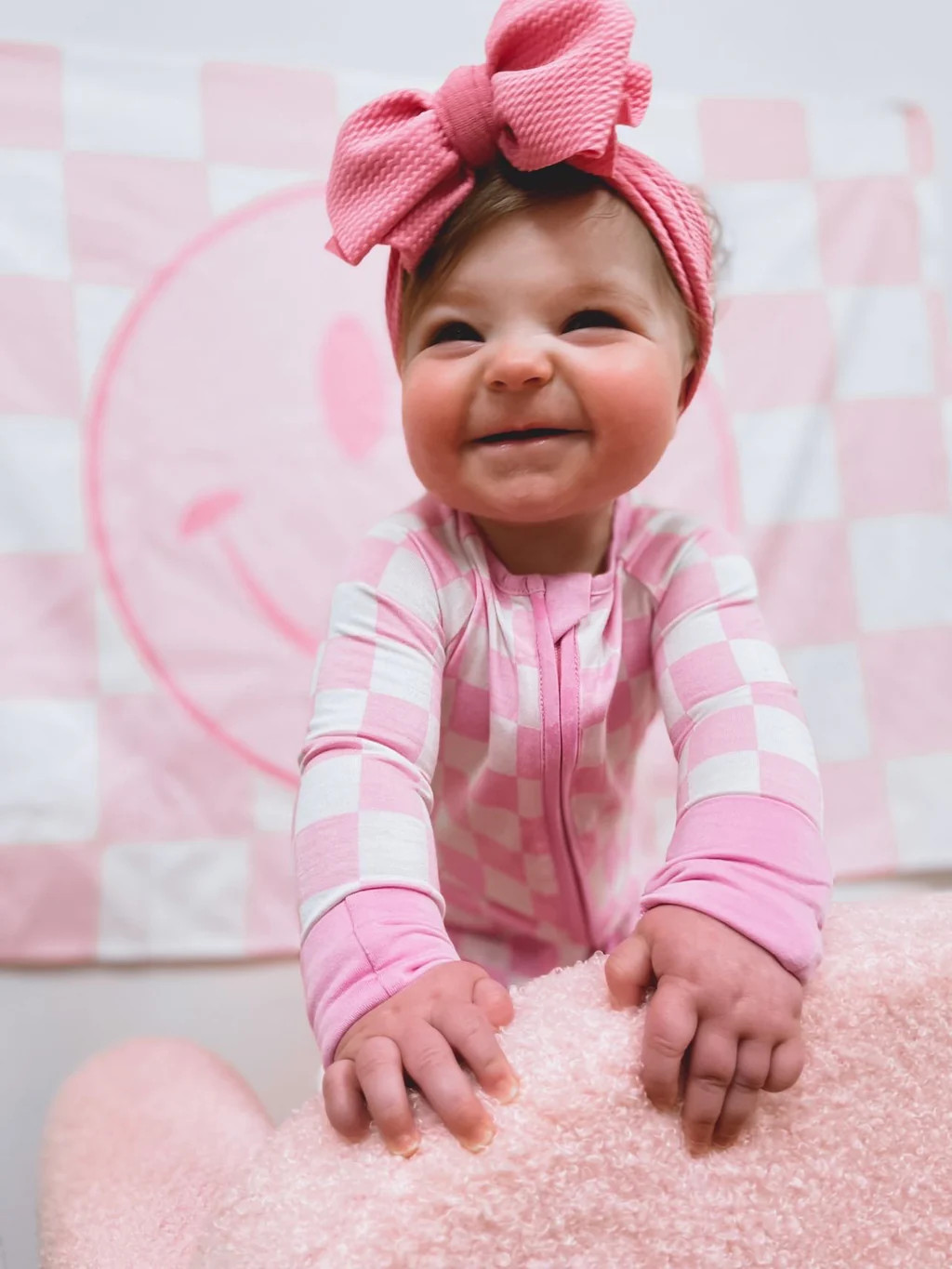 BUBBLEGUM CHECKERS DREAM ROMPER | Dream Big Little Co.